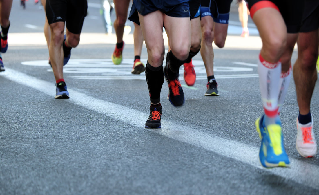 Runners racing a marathon